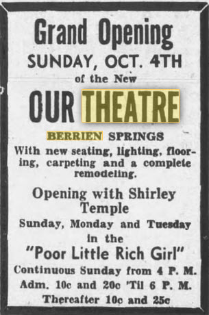 Berry Theatre - 1936 3 Oct